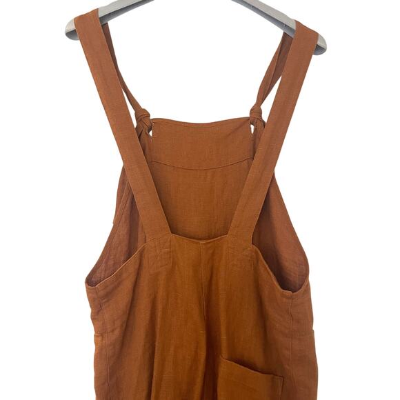 BEATON STUDIO 100% Linen Overalls in Rust Size XS - Picture 8 of 16